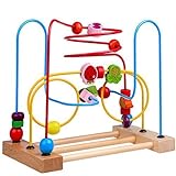 YIXIN Wooden Fruit Circles Bead & Wire Maze Roller Coaster Early Education Toys for Kids by Xinjia [