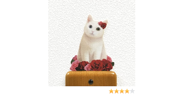Amazon Co Jp ウォールステッカー Cat Life バラとねこ 白猫 オッドアイ ホーム キッチン