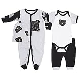Snugabye新生児新生児用品一式4 Piece Sleep and Play Outfit Footieベビーギフトセット カラー: グレー