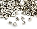 1「両9並」 100組入 両面カシメ 頭9mm 足7mm カシメ 9mm カシメセット 革細工金具 かしめ カシメ金具 レザークラフト 留め具 頭径9mm 足7mm,ニッケルシルバー