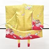 着物ひととき 七五三 3歳 女の子 着物 渋黄 花 御所車 ii3243a05 中古