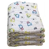 MIUSE　ガーゼケット　６重　ベビーブランケット　１０５＊１０５　タオルケット　おくるみ　柔らかい肌さわり　バスタオル　保温性　吸水 (三枚人と象)