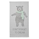 Bloomingville Cotton Rug with Big Bear, Cool Grey [並行輸入品]