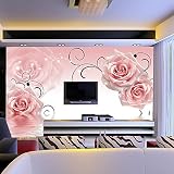 lhdlily 3dピンクローズMuralテーマホテルソファーリビングルームテレビ背景幕結婚部屋バスルームベッドルーム壁紙壁画 LHDLily-561616981-19941