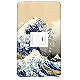 スイッチプレート カバー 浮世絵 葛飾北斎 冨嶽三十六景 神奈川沖浪裏 1つ穴