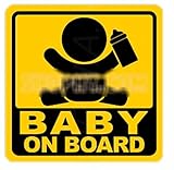 BABY ON BOARD 赤ちゃん 乗車中 ( 12cm マグネット ステッカー 食事中 )