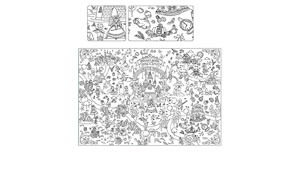 Amazon Co Jp 大きな塗り絵 ぬりえ 115x80 3歳から プリンセス ガーデン 文房具 オフィス用品