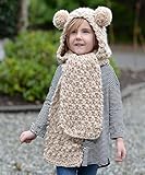 北欧 秋冬 レイシークラシック（Lacey Classic) 子ども用暖かいニット帽セット ショール ハット くま 耳保護ぼうし マフラー 落とさないニットキャップ オシャレ ベビー用可愛いニットキャ