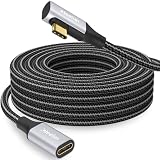 CLEEFUN USB C 延長ケーブル L字 3m タイプC 延長ケーブル L字型 USB 3.1 Gen2(最大5Gbps) 100W/5A PD急速充電 直角 Cタイプ 延長コード 長い 高耐久ナイロンラップトップ/タブレット/スマートホン/ハブに接続などUSB-Cデバイスに対応 ブラック
