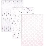 Hudson Baby 3 Piece Muslin Swaddle Blanket, Pink Constellations by Hudson Baby [並行輸入品]