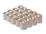 brightpikプレミアムFlameless Candles – のセットLED電池式キャンドルTea Lights 20 Pack シルバー 2000