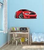 48 " Cartoon 2013 Race Sports Car Racing # 2赤デカール壁ステッカー子供ベビールームホームアート飾りMan Cave DenグラフィックExtra Large