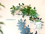 ガーデンのウォールデコ　「リース L」　LED照明付き 付属品：電源装置、延長コード2M、明暗センサ　[ミラー]