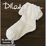 (ラポシェビスキュイ) La poche biscuitクルーソックス（レース）/ 秋 S(13～15cm) オフホワイト