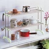 MORY 2段伸縮棚 きらきらシェルフfresh 50~90cm幅 KF2S-90