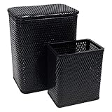 Redmonusa Redmon Chelsea Wicker Nursery Hamper and Matching Wastebasket, Black by RedmonUSA [並行輸入品]