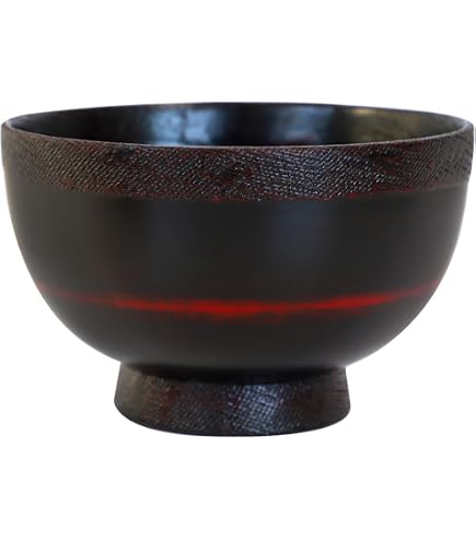 Amazon.co.jp: 輪島塗 汁椀〔縦6×横11.6（cm）、黒朱ぼかし・朱黒