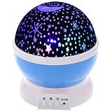Cici Store Star sky LED回転夜ライトプロジェクタ – 月星夜ノベルティテーブルランプ S ブルー cici store