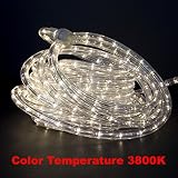 direct-lightingブランド50 ft超明るいHeavy Duty明るいホワイトロープライトwith 600 LED – Expandable to 200 FT。4300 K