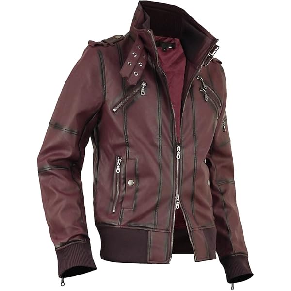 Amazon | [バンソン] ENF シングルライダースジャケット 襟付き