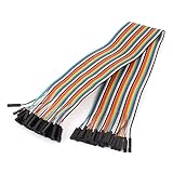 uxcell ジャンパーワイヤ 圧着 フレキシブル ブレッドボード F/F 36P 40cm長さ