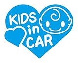 Sticker Shop Haru KIDS ＩＮ CAR ステッカー ハート型Bタイプ 15cm ライトブルー