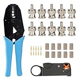 TLS.eagle BNC RG58 プラグ圧着コネクタとストライピング圧着ツール RG58/RG59/RG6 10個パック