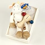 ギフトセット 出産祝いに ベビーぬいぐるみと木のカタカタセット (ブナ（レッド×ブルー）)