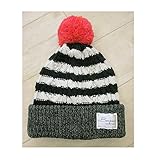 【KUT】とんがり&ボンボン付ニット帽子(9colors) ヤップ あったか キッズ 男の子 女の子 ボーダー 韓国子供服のマリンキャッスル 100cm110cm120cm130cm フリー(52-5