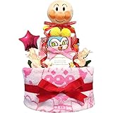 KanonBabys おむつケーキ 女の子 出産祝い 赤ちゃん 誕生日 ベビーシャワー ギフト 2段 Sサイズ anp2111