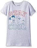 Peanuts Girls' Big Girls' Stay Cool Short Sleeve T-Shirt Shirt Heather Grey Medium/7-8 [並行輸入品]