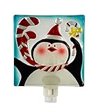Holidayペンギン5 x 6インチガラス壁プラグインクリスマス夜ライト