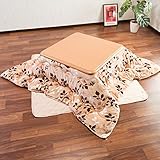 【極柔ふわふわ素材 温かこたつ3点セット(掛・敷・こたつ本体) 80×80cm】 手触りなめらか 保温性抜群の人気フランネルこたつ布団 家具調リビングテーブル 薄型ヒーター仕様 メトロ電気工業製 (テーブル ナチュラル色/布団 ベージュ色)