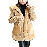 HAPPYJP コート 厚手 冬 フード付き アウター キッズ 女の子 ガールズ 可愛い 水玉 ファー 冬服 防寒 (140, カーキ)