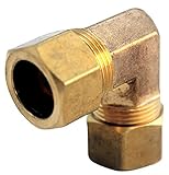 Jmf圧縮エルボ90度。COMP 3 / 8 " x 1 / 4 " Compイエロー真鍮400 PSI鉛フリー
