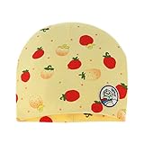 C-Princess ベビー帽 ビーニーハット 新生児帽子 キャップ 子供 赤ちゃん キッズ 男の子 女の子 プリント かわいい 秋冬 防寒 綿 イエローイチゴ