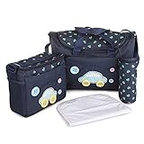 LakeRom Multifunction Baby Diaper Bag Nappy Changing Pad Travel Mummy Bag Tote Handbag Set (Dark blu