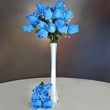 tableclothsfactory 84 Giantベルベットローズつぼみon Long Stems – ウェディング花 – ターコイズ