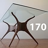 天板ガラス14mm スタイリッシュ ダイニングテーブル 170cm アメリカン ウォールナット ダークブラウン