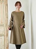 Angeliebe エンジェリーベ マタニティ ワンピース 授乳口付き キャンディースリーブ ワンピ 妊婦服 産前 産後 長袖 フリー カーキ 22271 22271300