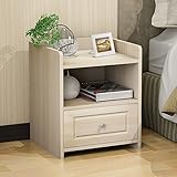 Soges サイドテーブル 木製 ナイトテーブル チェスト マガジンラック は 机 テーブル 〔ロータイプ〕メープルチェリー色