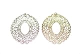 【jewel】透かしパーツ ２枚 ゴールドorシルバー 座金 すかし (シルバー)