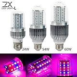 ZX 360 度 28 W 54 W 60 W E 27 LED 植物成長灯ランプガーデンの温室植物の苗を灯