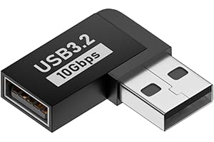 日本の中小企業 MSL FORCE USB-Aオス to USB-Aメス USB3.2 変換アダプタ 10Gbps 高速データ転送 L字 U字 直角 3A 小型 軽量 プラグ&プレイ wxm-10g (Aタイプ, 1個)