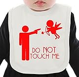 Cupid Angel Do Not Touch Me Red ネクタイを有する有機ビブ Medium