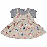 アンパンマンガール Tシャツ 半袖 フェイクキャミ チュニック ドキンちゃん コキンちゃん 女の子 夏物 fpo-ta3117-9015 100cm オートミール