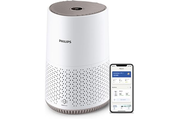 Philips Philips Air Purifier 600i Series, Ultra-quiet and energy-efficient, For allergy sufferers, HEPA filter removes 99.97% of pollutants, Covers up to 44m2, App control, White (AC0650/10)