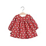 Pojour ベビー服 女の子ワンピース 春秋 子供可愛い子花柄ドレス キッズプリンセスドレス 女児プレゼント ガールズスカート 長袖ドレス お出かけ 通園 通学