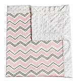 Pink Everyday Chevron Patterned Minky Dot Blanket by Gifted Living
