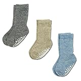 ベビー・ルーズソックス3足組・日本製 9-12cm グレー、ベージュ、サックス